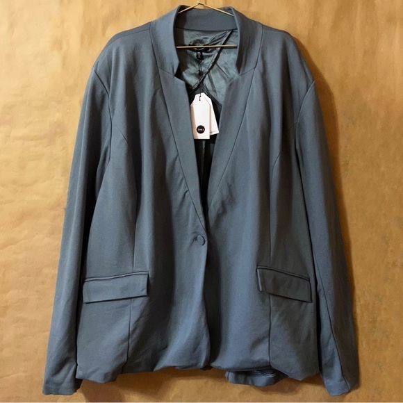 Universal Standard | NWT Smoking Jacket Blazer Stormy Weather Grey Size 3XL - Picture 1 of 16